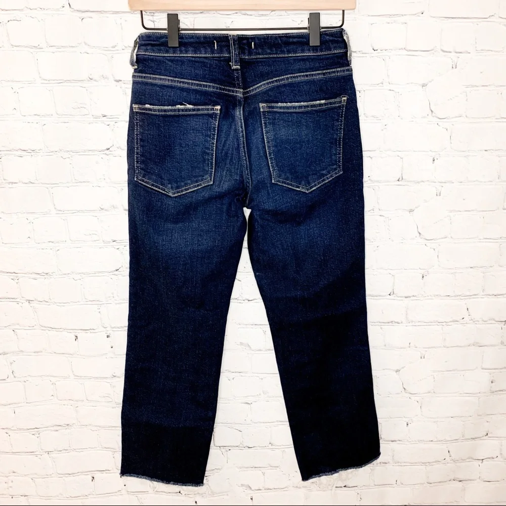 Free People Clean Girlfriend High Rise Cropped Jeans Dark Wash Size 24 - Picture 3 of 8